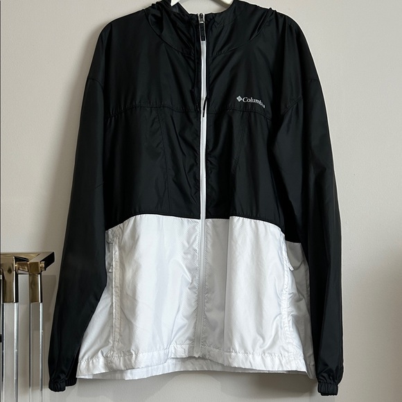 Columbia XXL Flash Forward™ II Hooded Windbreaker Women’s Black and White - Picture 1 of 13